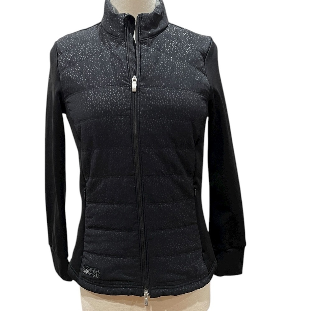 Adidas Women’s Golf Quilted Performance Full Zip Jacket SZ S Black